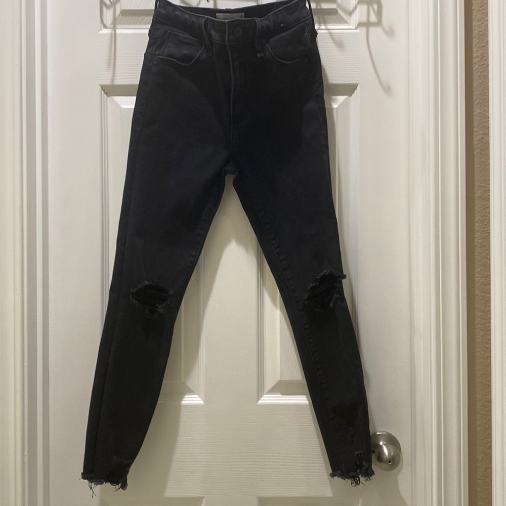 A&F Distressed Black Jeans